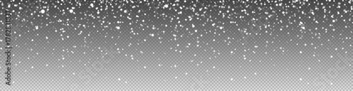 Transparent snowfall on checkered background