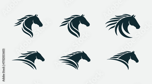 abstract horse head logo or icon design template