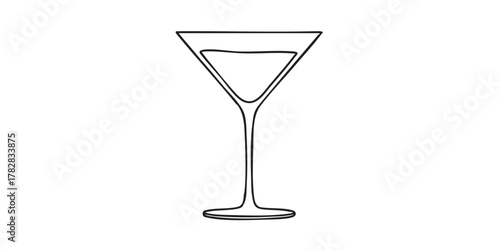 Minimal martini glass outline icon