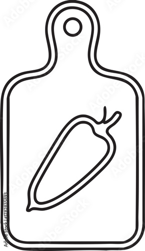 Vegetable Chopper Board Kitchen Utility Simple Elegant Design line art one line art