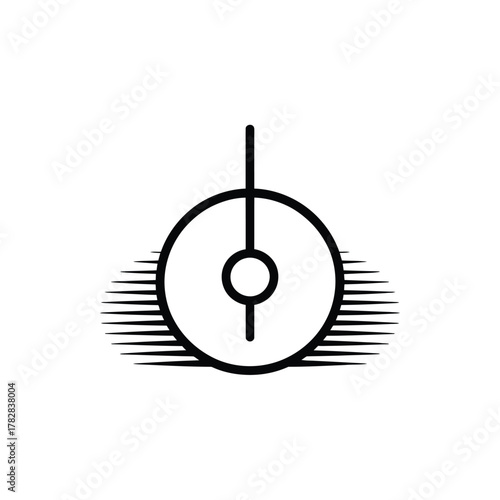 Symbol of Lens Diaphragm with Center Split and Radial Lines