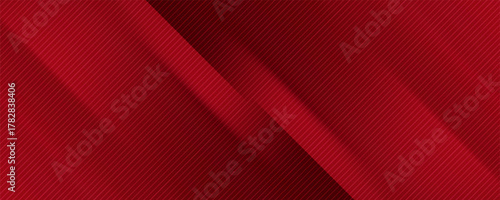 Red. Widescreen striped background. Digital image with angled stripes