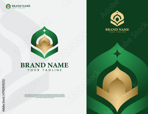 Islamic logo mosque dome abstract illustration design