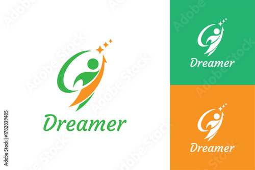 Dreamer vector logo symbol for Life coaching logo, consulting logo icon design graphic template.