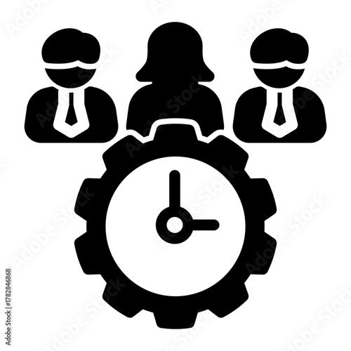 Group Work Team Management Icon from Time Management Collection (Solid Style)