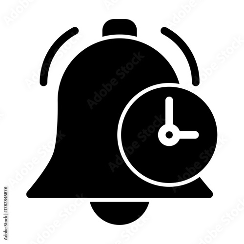 Notification Bell Time Alert Icon from Time Management Collection (Solid Style)