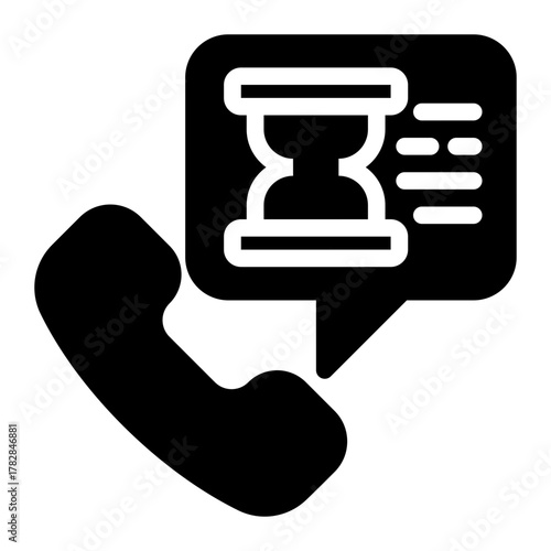 Telephone Communications Time Management Icon from Time Management Collection (Solid Style)
