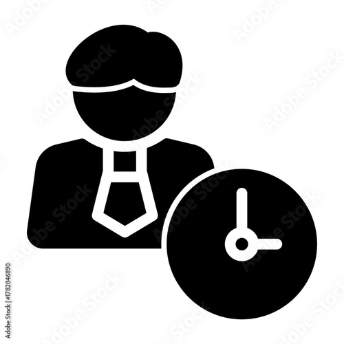 Professions Jobs Time Manager Icon from Time Management Collection (Solid Style)