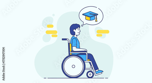 Accessible education and opportunity, a person in a wheelchair dreams of graduation