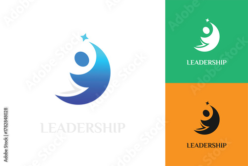 Leader vector logo symbol for Life coaching logo, consulting logo icon design graphic template.