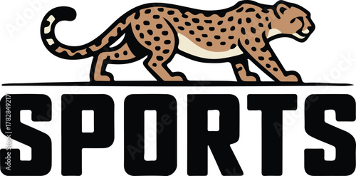 cheetah sports logo vector sprinting feline emblem for team