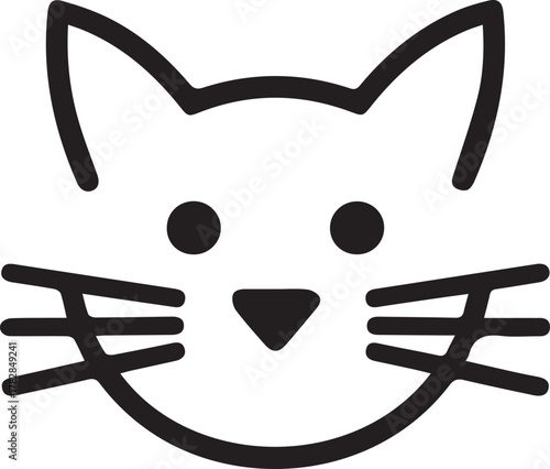 cat logo face vector icon for pet brand identity emblem