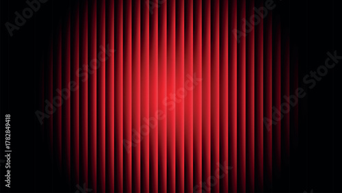 Abstract red velvet curtain with light stripes, a theatrical backdrop for a stage or cinema show. Neno vertical shapes.	
