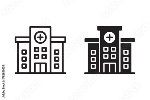 hospital emblem medical center vector icon hospital building
