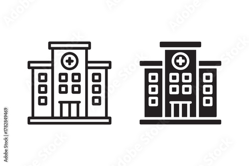 hospital vector hospital building medical cross symbol pack