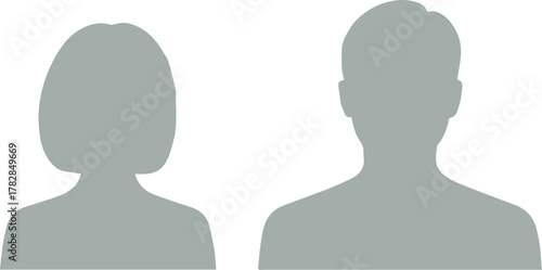 profile silhouette two persons side by side placeholder avatar vector