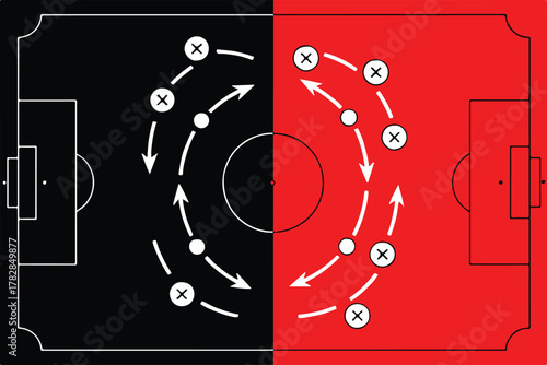 soccer formation plan field diagram defensive attacking player routes