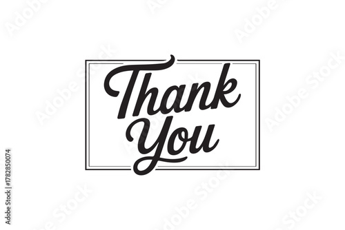 thank you hand lettering typographic message card vector