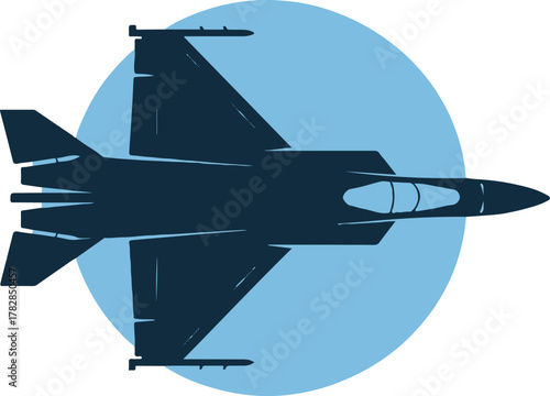 jet military aircraft profile vector supersonic fighter in flight