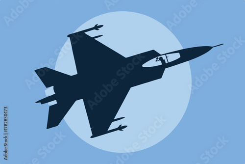 jet fighter silhouette vector in flight military aircraft side view