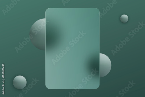 Minimalist empty space with glass morphism elements, ideal for presentations. Eps 10