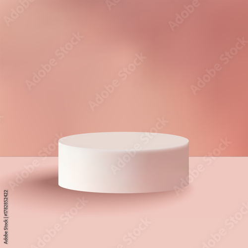 An elegant empty stand for objects in pastel-pink color. Eps 10