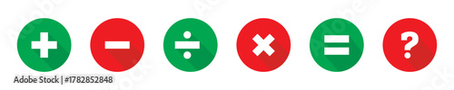 plus, minus, multiply, division, equal sign math symbol icon illustration