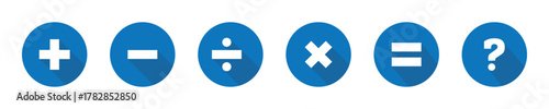 plus, minus, multiply, division, equal sign math symbol icon illustration