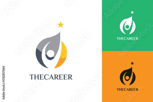 The Career vector logo symbol for Life coaching logo, consulting logo icon design graphic template.