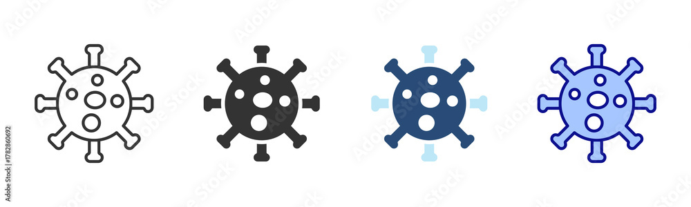 Obraz premium Covid Icon Set. Designed In Multi Style