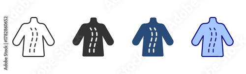 Scoliosis Icon Set. Designed In Multi Style