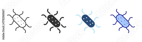 E Coli Icon Set. Designed In Multi Style