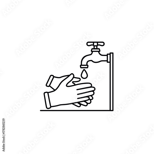 Clean hands hygiene illustration promotes health and safety for disease prevention with simple minimalist design and vector origin