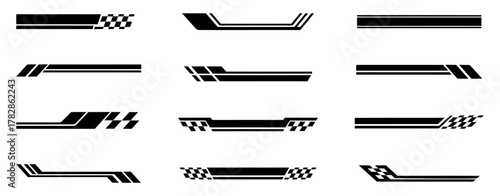 Black racing stripes. Modern race modification mark