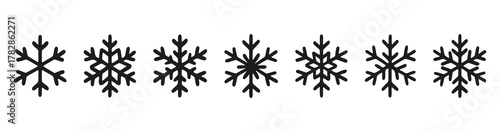 Snowflake set on isolated background.