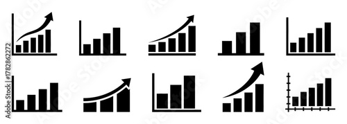 Growing bar graph icon