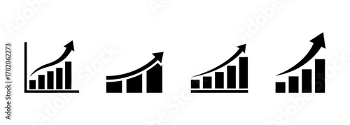 Growing bar graph icon