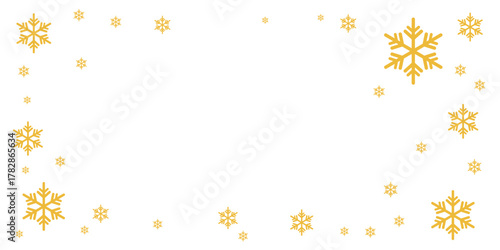 White background with yellow snowflake border design, evenly spaced around the edges. Ideal for festive greeting cards, winter invitations, seasonal frames, and holiday-themed layouts.