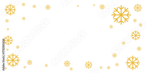 White background with yellow snowflake border design, evenly spaced around the edges. Ideal for festive greeting cards, winter invitations, seasonal frames, and holiday-themed layouts.