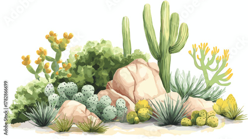 Santa Teresa National Park. Santa Teresa National Park hand drawn watercolor illustration