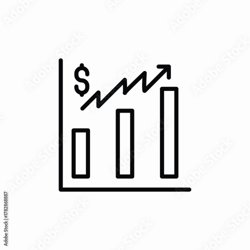 money growth statistics icon sign vector