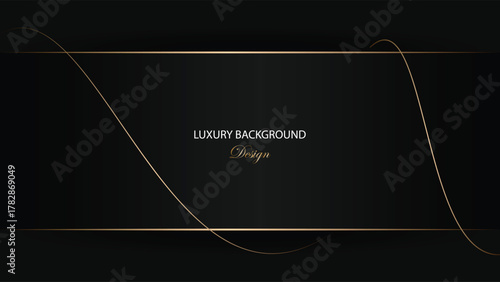 Black luxury background vector design. Gold and black abstract background. Suit for banner, backdrop, certificate, award, invitation card, presentation, etc