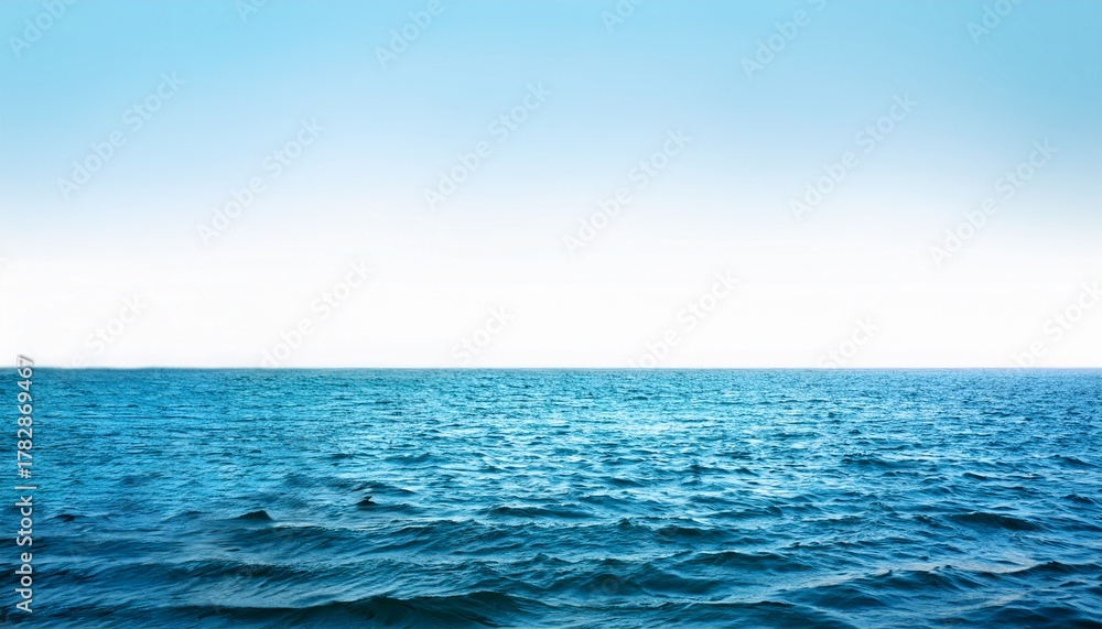 Fototapeta premium White Background Blue Water Level Space Left Text Stand