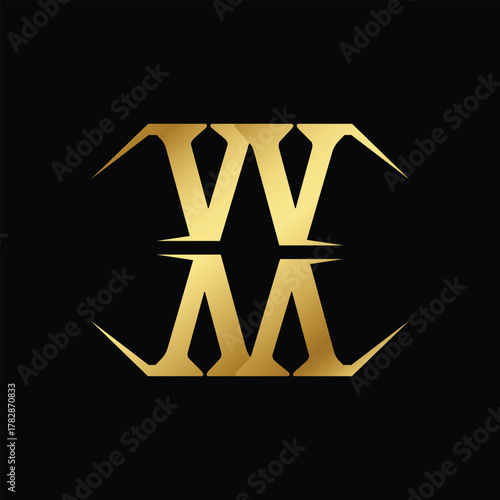 Creative Letter XX Logo Vector With Gold Color. Abstract Linked Letter XX Logo Design