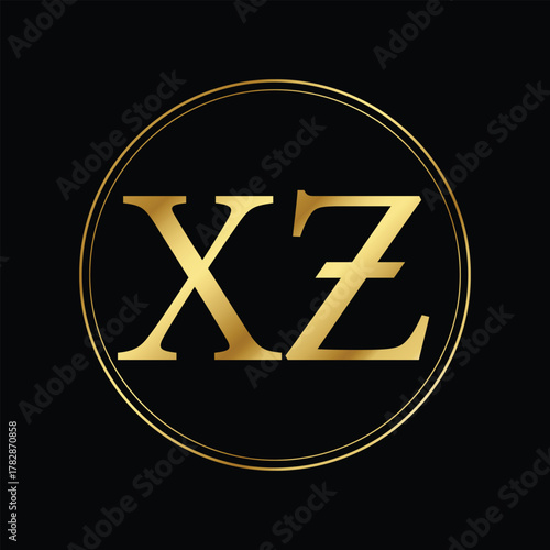 Creative Letter XH Logo Vector With Gold Color.Abstract Linked Letter XH Logo Design