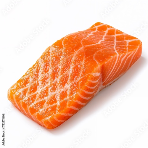 salmon steak isolated on white