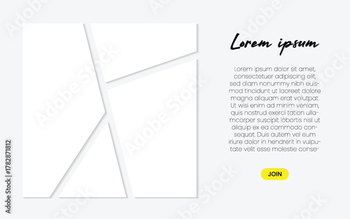 Comic style photo collage framed in a 1:1 aspect ratio with shadow effect and room for text placement