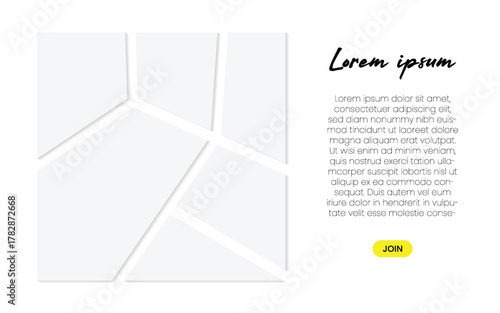 Creative comic style photo collage 1:1 aspect ratio layout featuring shadow effect and space for text