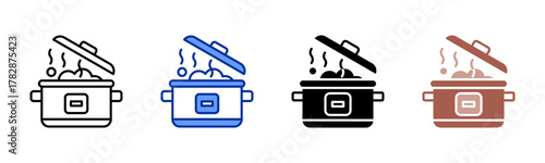 Cooking Pot icon sheet multiple style collection