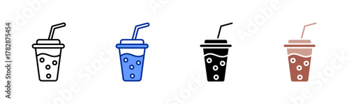 Beverage Cup icon sheet multiple style collection